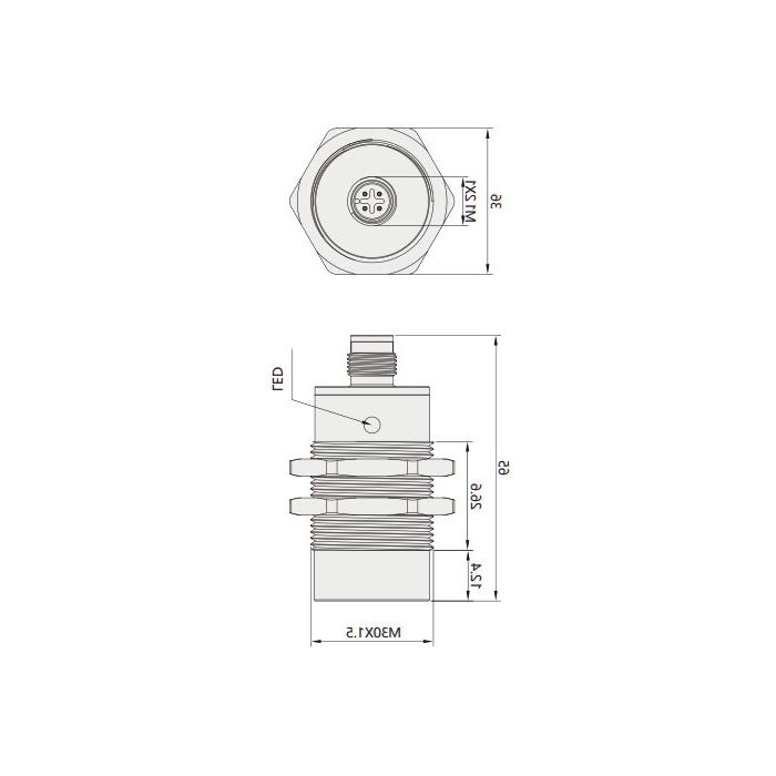 IO-Link Hub, RFID, φ30 x65mm, read/write compact processor, FIS108